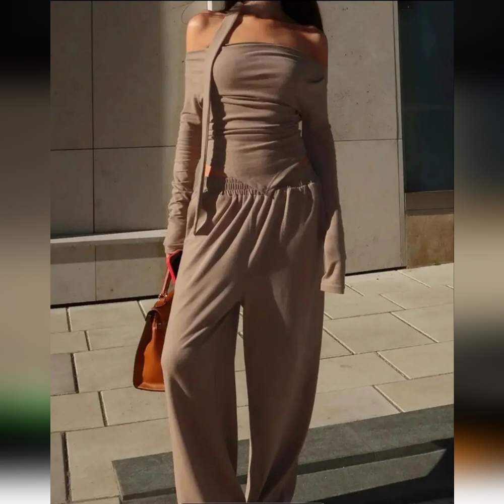 Elegant Tan Women's Jumpsuit